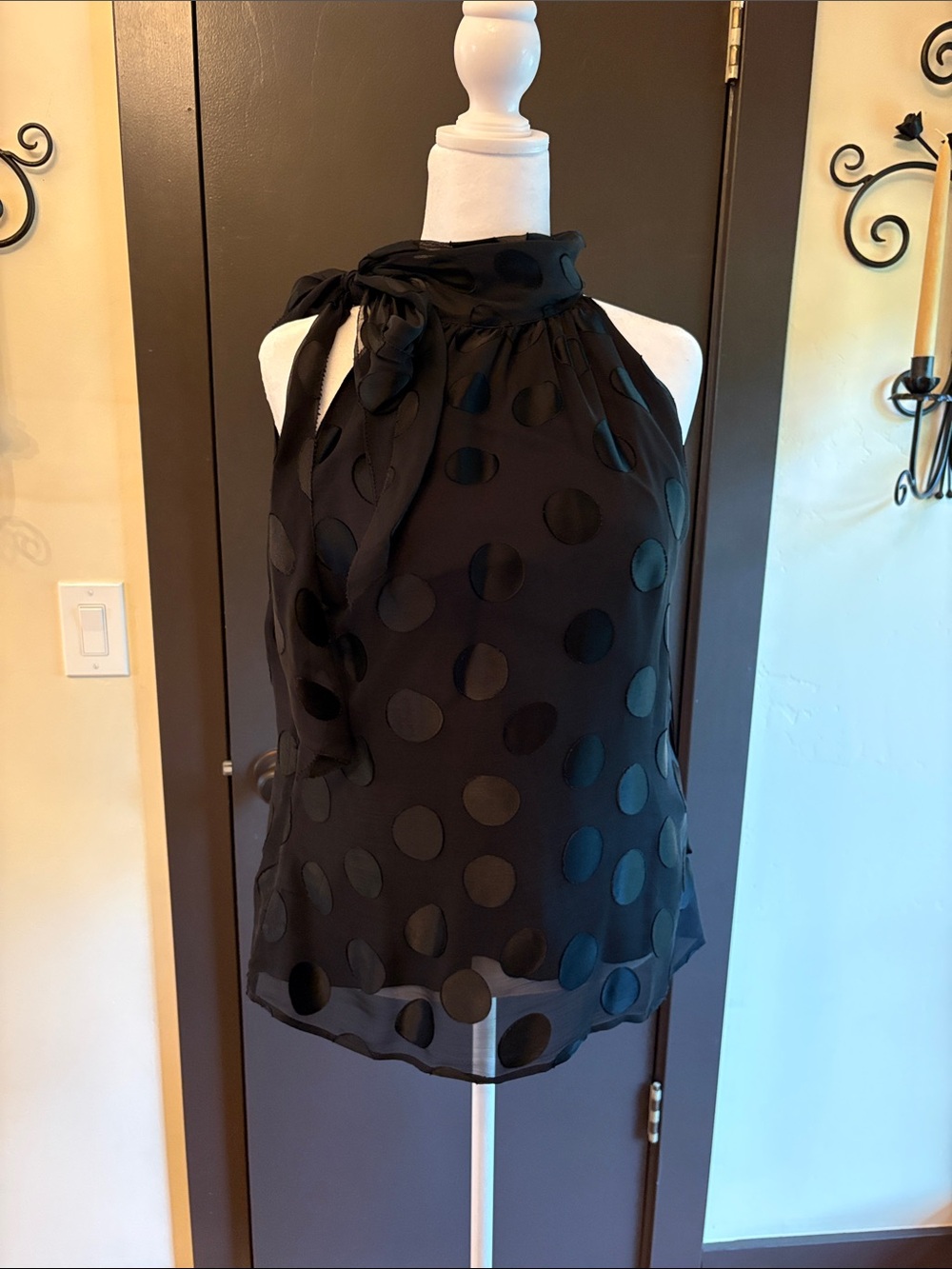 DKNYC Black dot lined Tank